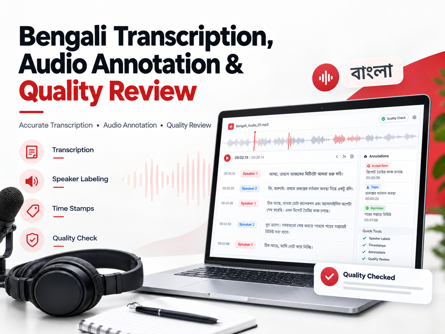 Bengali Transcription, Audio Annotation & Quality Review project thumbnail